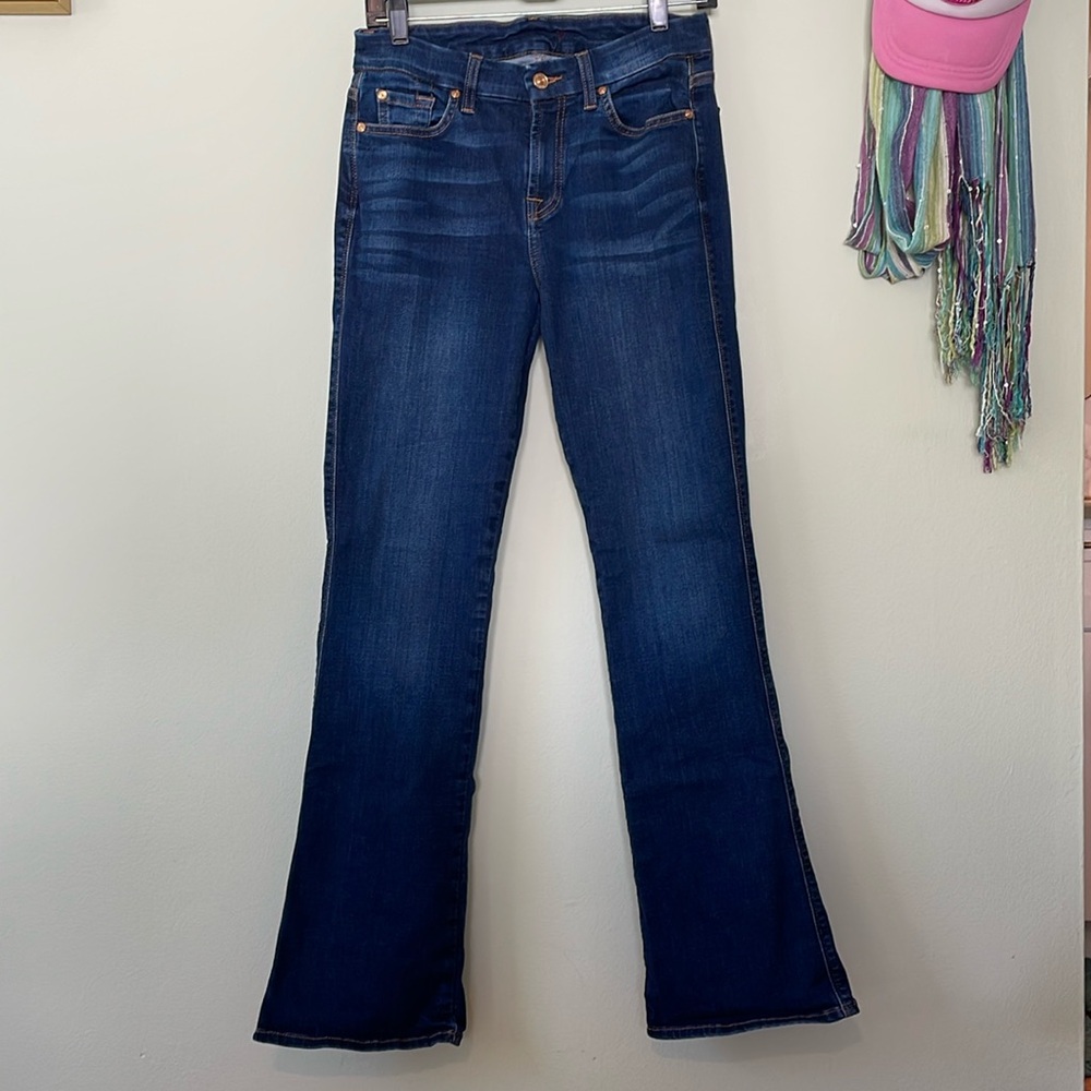 7 For all of Mankind, dark denim, 30” waist